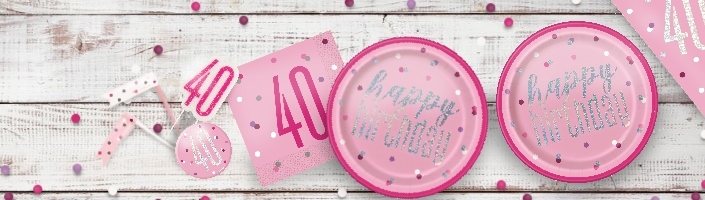 Pink Glitz 40th Birthday Party Supplies | Balloon | Decoration | Pack